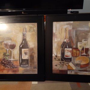 Black Framed Tuscan Wine pair